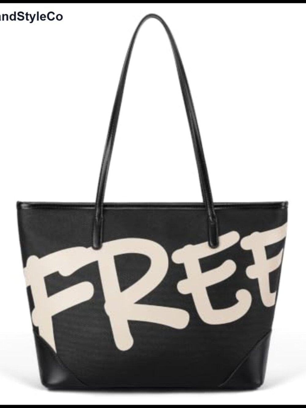 Vegan Leather Tote Bag Zip Top Shoulder Handbag Work Travel